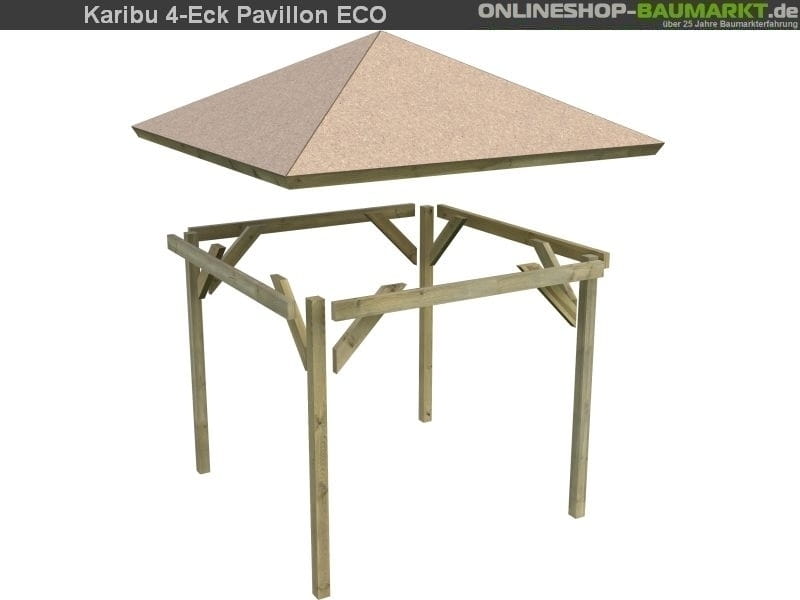 Karibu 4-Eck Pavillon Classic Bergen 1 kdi