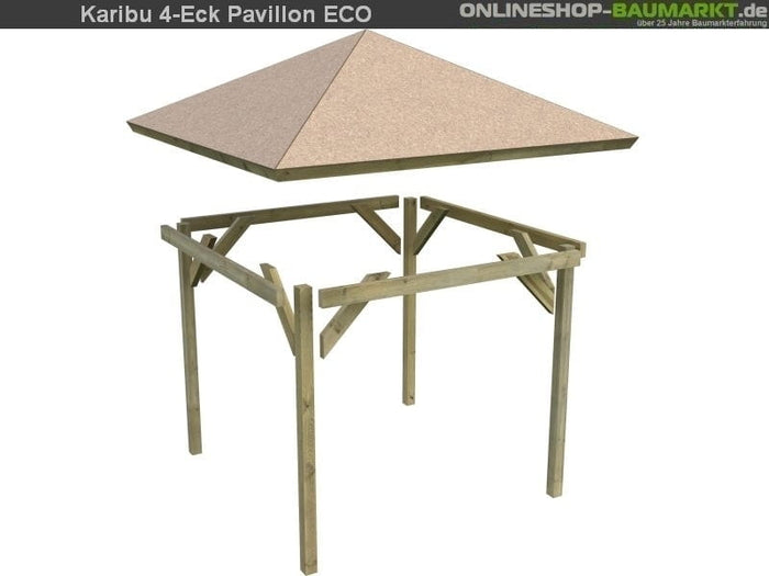 Karibu 4-Eck Pavillon Classic Bergen 1 kdi