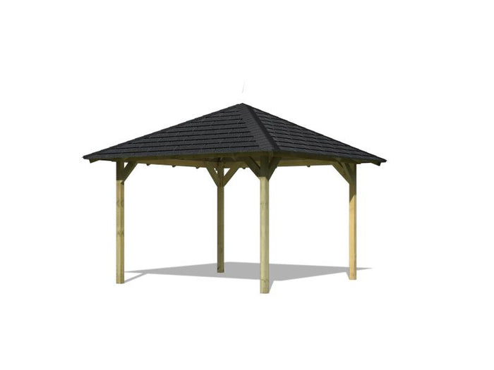 Karibu 4-Eck Pavillon Eco Cordoba Sparset inkl. Schindeln
