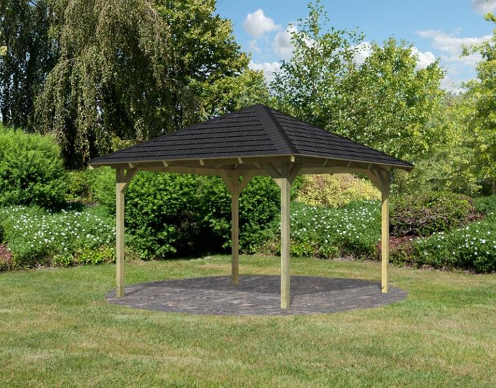 Karibu 4-Eck Pavillon Eco Granada Sparset inkl. Schindeln