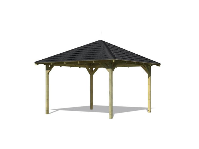 Karibu 4-Eck Pavillon Eco Granada Sparset inkl. Schindeln