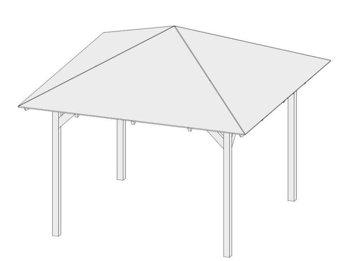 Karibu 4-Eck Pavillon Eco Sevilla Sparset inkl. Schindeln