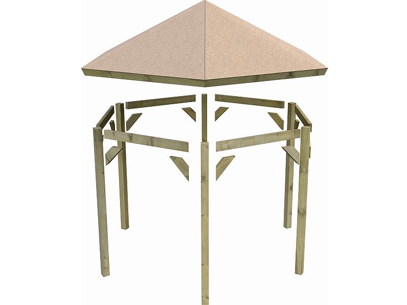 Karibu 6-Eck Pavillon Eco Lissabon Sparset inkl. Schindeln