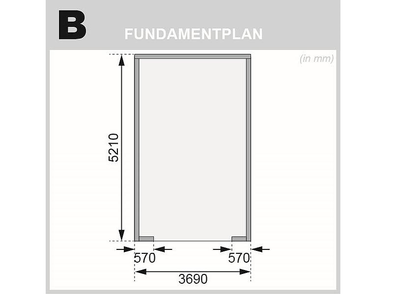 Karibu Blockbohlengarage Flachdach 40 mm natur