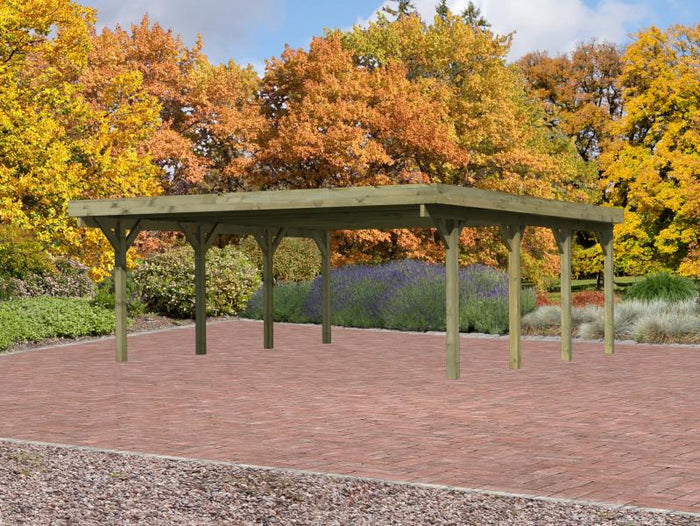 Karibu Carport Classic Doppel 2 ohne Einfahrtsbogen kdi