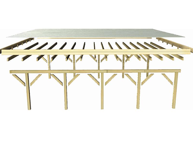 Karibu Carport Classic Einzel 3 ohne Einfahrtsbogen kdi