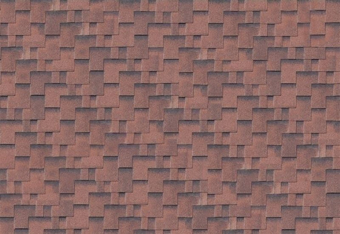Karibu Dachschindeln Asymetrisch rot geflammt 13 Pakete