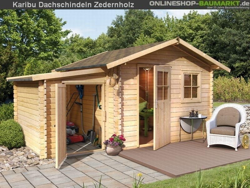 Karibu Dachschindeln Asymetrisch Zedernholz 4 Pakete