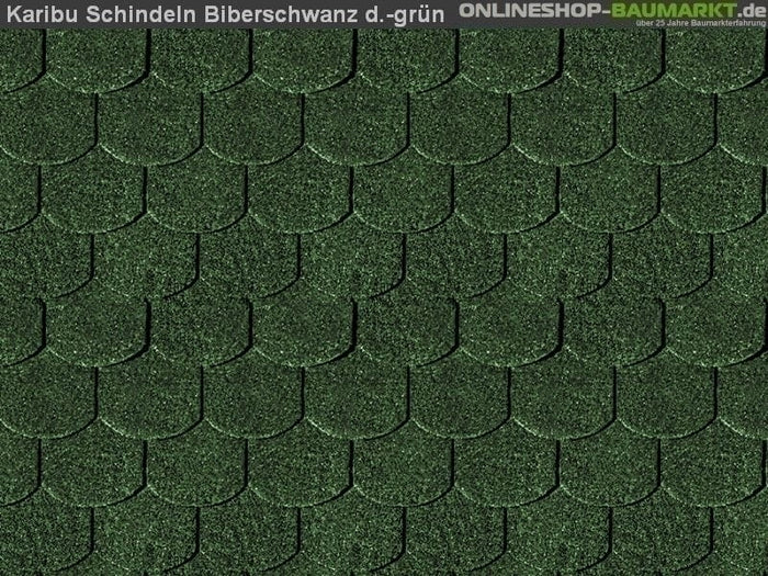 Karibu Dachschindeln Biberschwanz dunkelgrün 12 Pakete