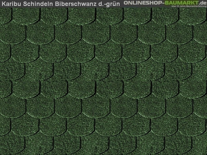 Karibu Dachschindeln Biberschwanz dunkelgrün 16 Pakete