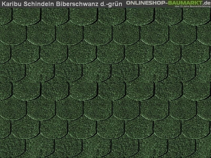Karibu Dachschindeln Biberschwanz dunkelgrün 27 Pakete