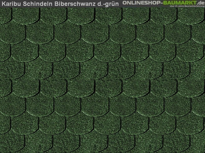 Karibu Dachschindeln Biberschwanz dunkelgrün 2 Pakete