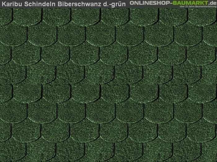 Karibu Dachschindeln Biberschwanz dunkelgrün 5 Pakete