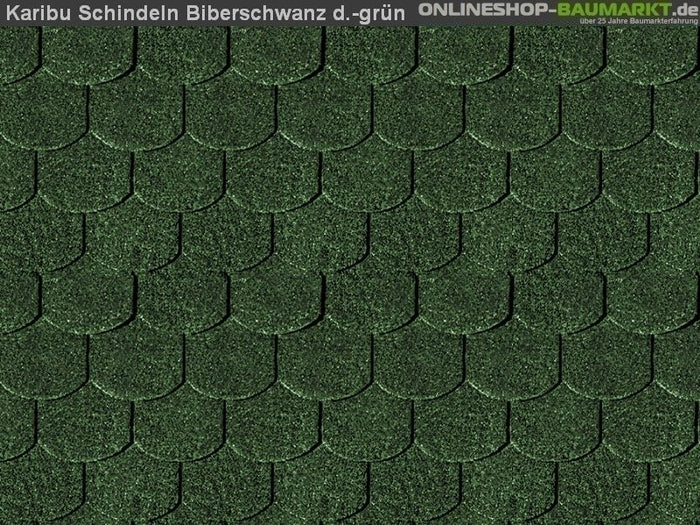 Karibu Dachschindeln Biberschwanz dunkelgrün 6 Pakete