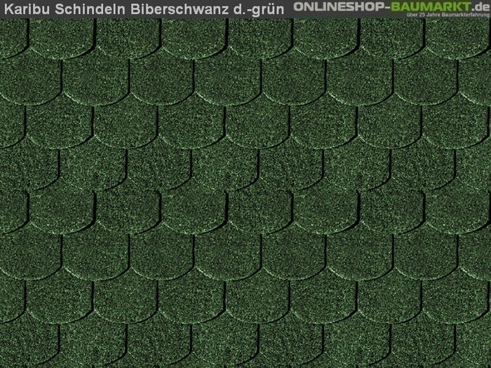 Karibu Dachschindeln Biberschwanz dunkelgrün 8 Pakete