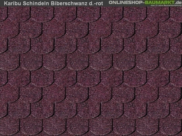 Karibu Dachschindeln Biberschwanz dunkelrot 11 Pakete