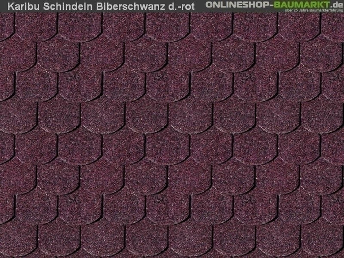 Karibu Dachschindeln Biberschwanz dunkelrot 13 Pakete