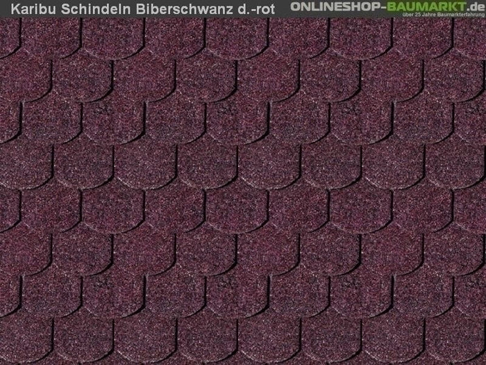 Karibu Dachschindeln Biberschwanz dunkelrot 18 Pakete