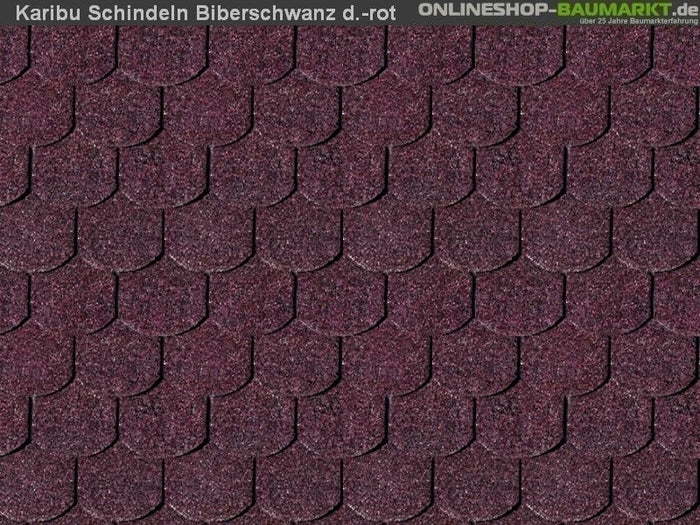 Karibu Dachschindeln Biberschwanz dunkelrot 4 Pakete