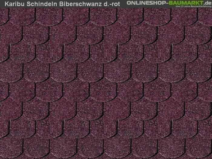 Karibu Dachschindeln Biberschwanz dunkelrot 5 Pakete