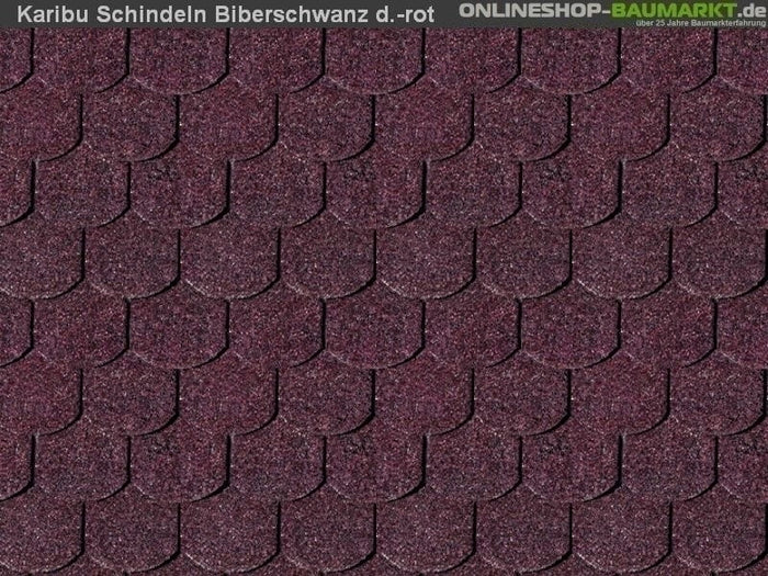 Karibu Dachschindeln Biberschwanz dunkelrot 6 Pakete