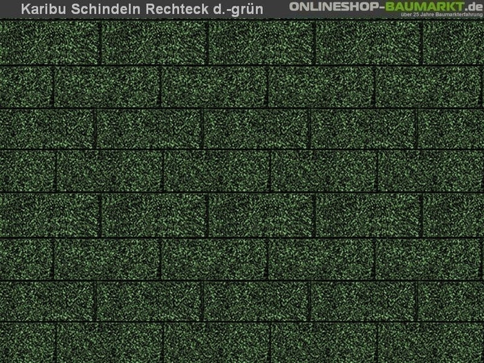 Karibu Dachschindeln Rechteck dunkelgrün 1 Paket