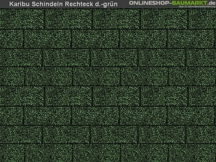 Karibu Dachschindeln Rechteck dunkelgrün 11 Pakete
