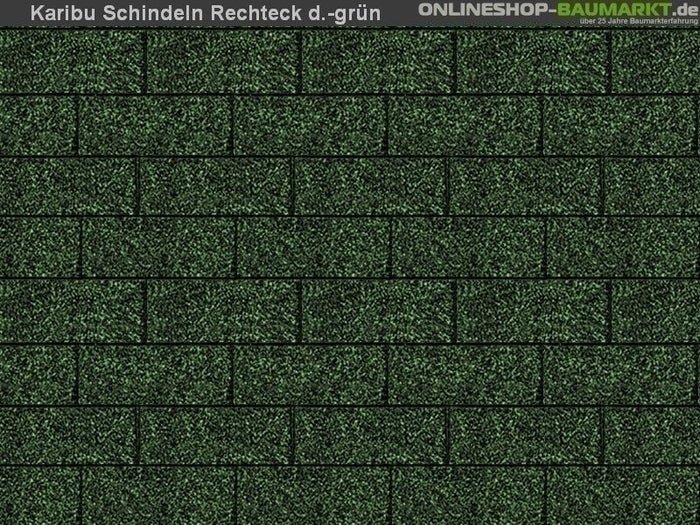 Karibu Dachschindeln Rechteck dunkelgrün 12 Pakete