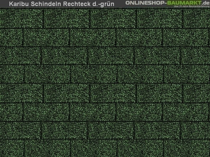 Karibu Dachschindeln Rechteck dunkelgrün 13 Pakete