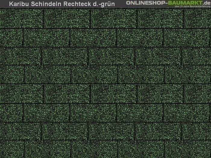 Karibu Dachschindeln Rechteck dunkelgrün 15 Pakete