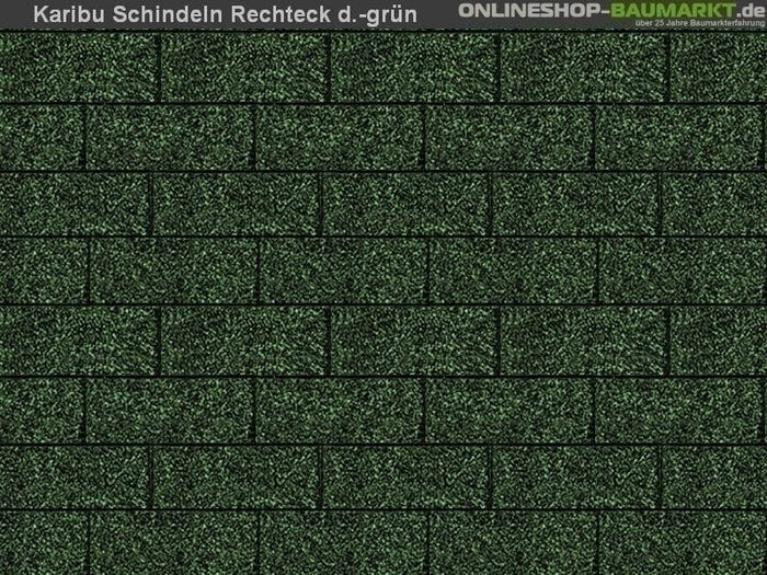 Karibu Dachschindeln Rechteck dunkelgrün 18 Pakete
