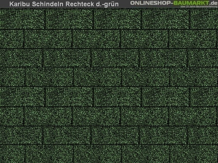 Karibu Dachschindeln Rechteck dunkelgrün 6 Pakete