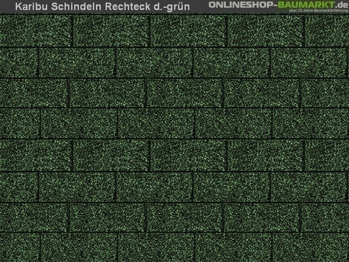 Karibu Dachschindeln Rechteck dunkelgrün 8 Pakete