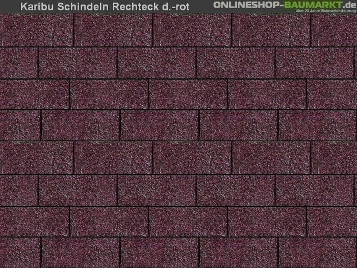 Karibu Dachschindeln Rechteck dunkelrot 27 Pakete