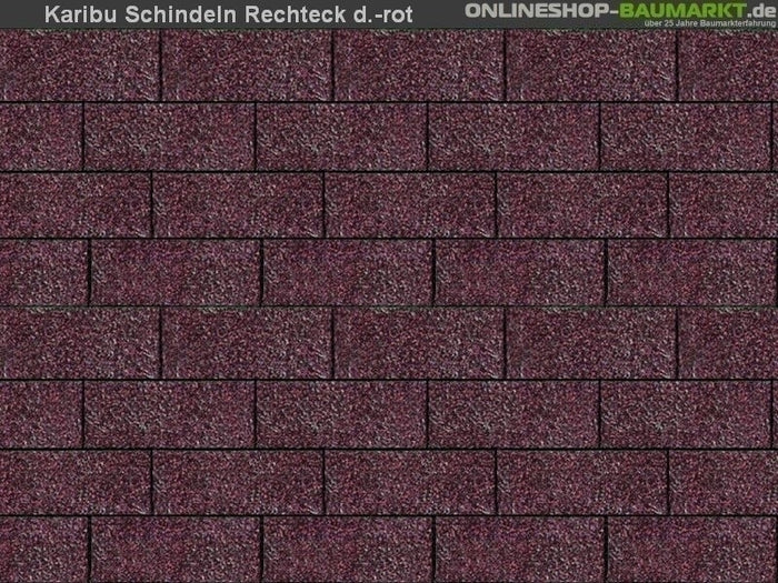Karibu Dachschindeln Rechteck dunkelrot 7 Pakete