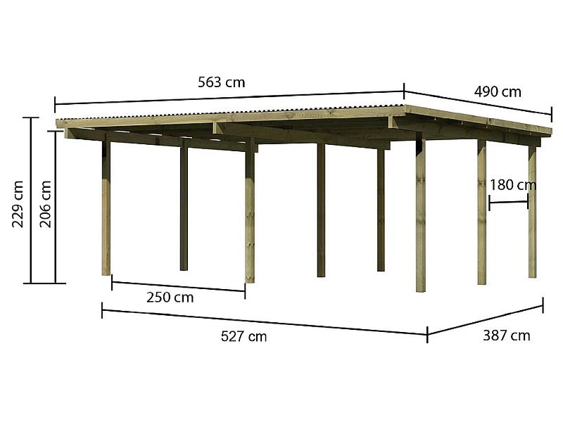 Karibu Doppelcarport ECO 1 Variante A kdi