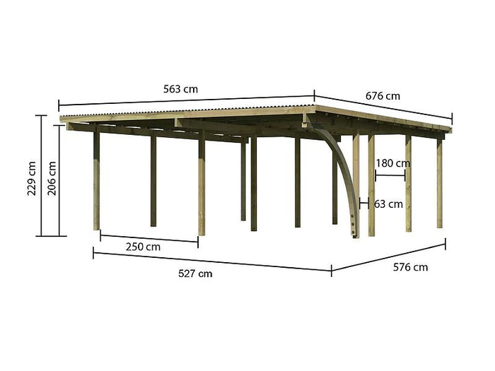 Karibu Doppelcarport ECO 2 Variante B kdi