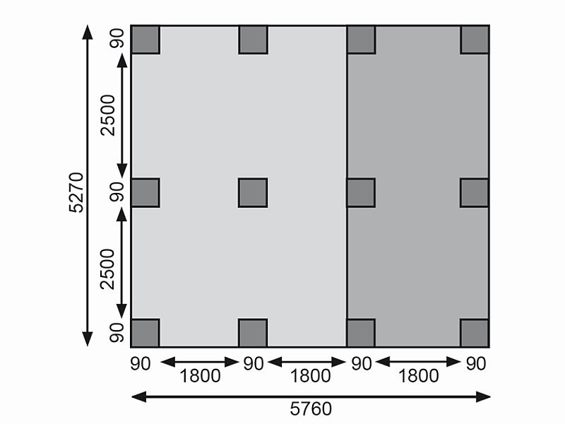 Karibu Doppelcarport ECO 2 Variante C kdi