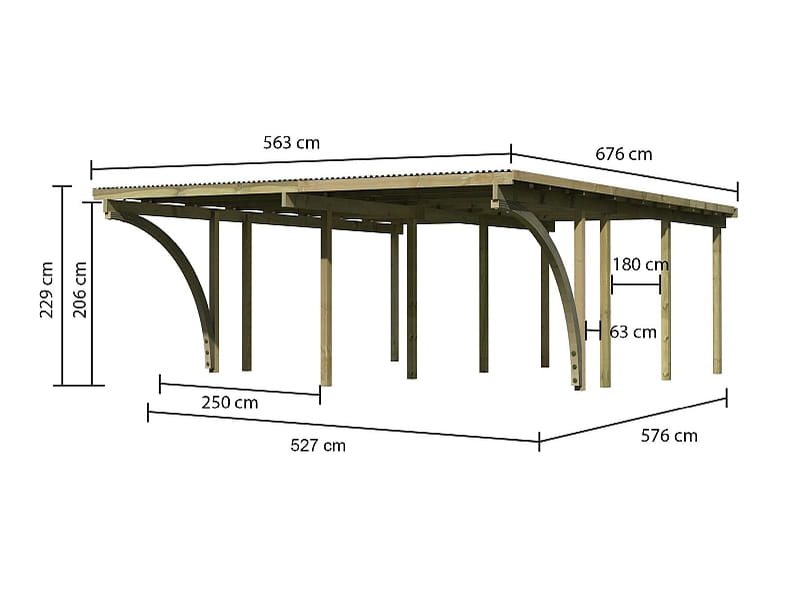 Karibu Doppelcarport ECO 2 Variante C kdi