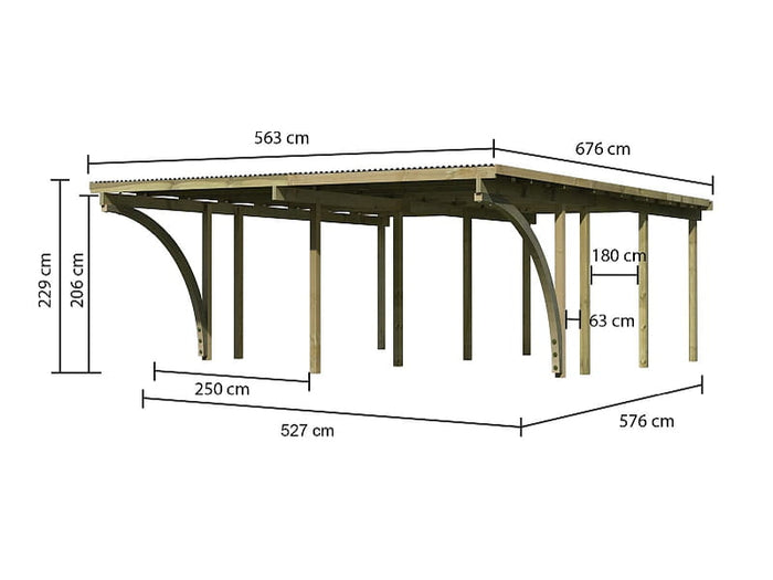 Karibu Doppelcarport ECO 2 Variante C kdi