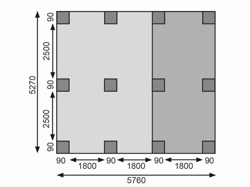 Karibu Doppelcarport ECO mit integriertem Abstellraum 1