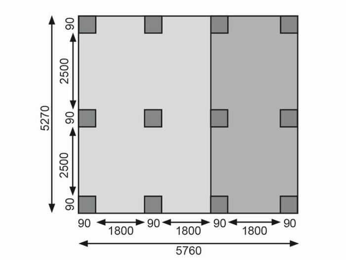 Karibu Doppelcarport ECO mit integriertem Abstellraum 1