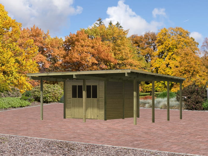 Karibu Doppelcarport ECO mit integriertem Abstellraum 2