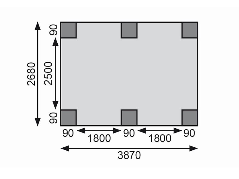Karibu Einzelcarport ECO 1 Variante A kdi