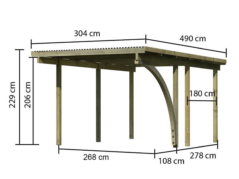 Karibu Einzelcarport ECO 1 Variante B kdi