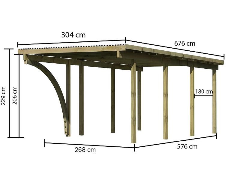 Karibu Einzelcarport ECO 2 Variante B kdi