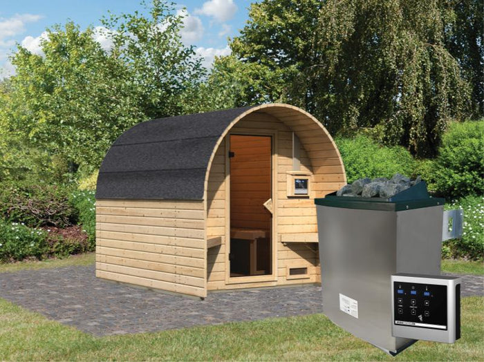 Karibu Fasshaus 2 mit  9 kW Ofen ext. Steuerung