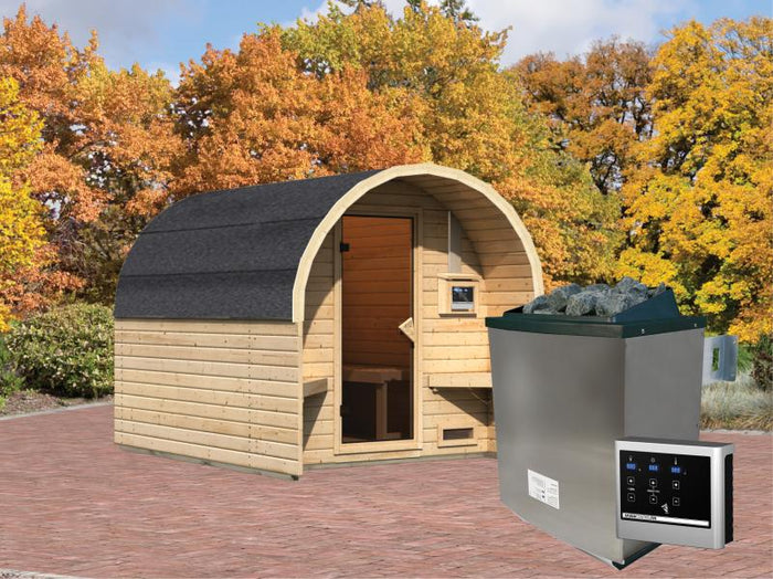 Karibu Fasshaus 2 mit  9 kW Ofen ext. Steuerung