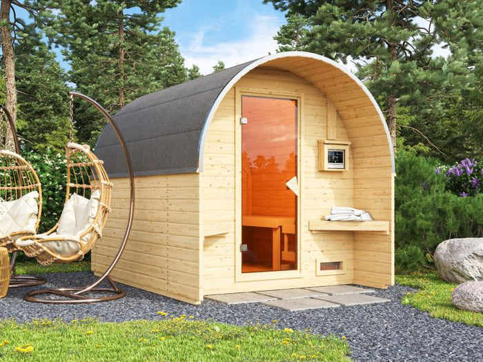 Karibu Fasshaus 2 mit 9 kW Ofen ext. Steuerung