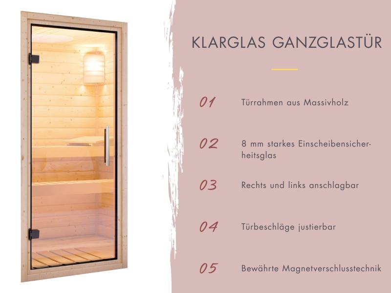 Karibu Fasssauna Asymmetrisch 3, inkl. 9 kW Bioofen externe Steuerung